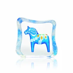 Dalahäst Glazen Sculptuur Blauw