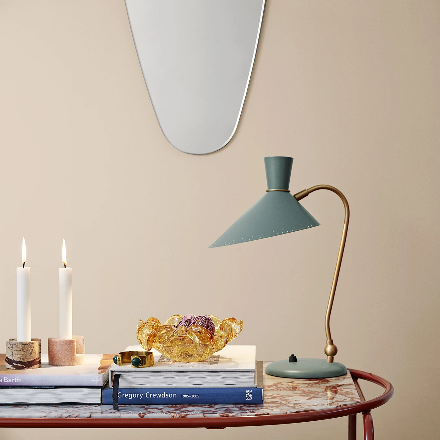 Warm Nordic Masquerade Oval Spiegel 2 Warm Nordic Masquerade Oval Spiegel - Afbeelding 2