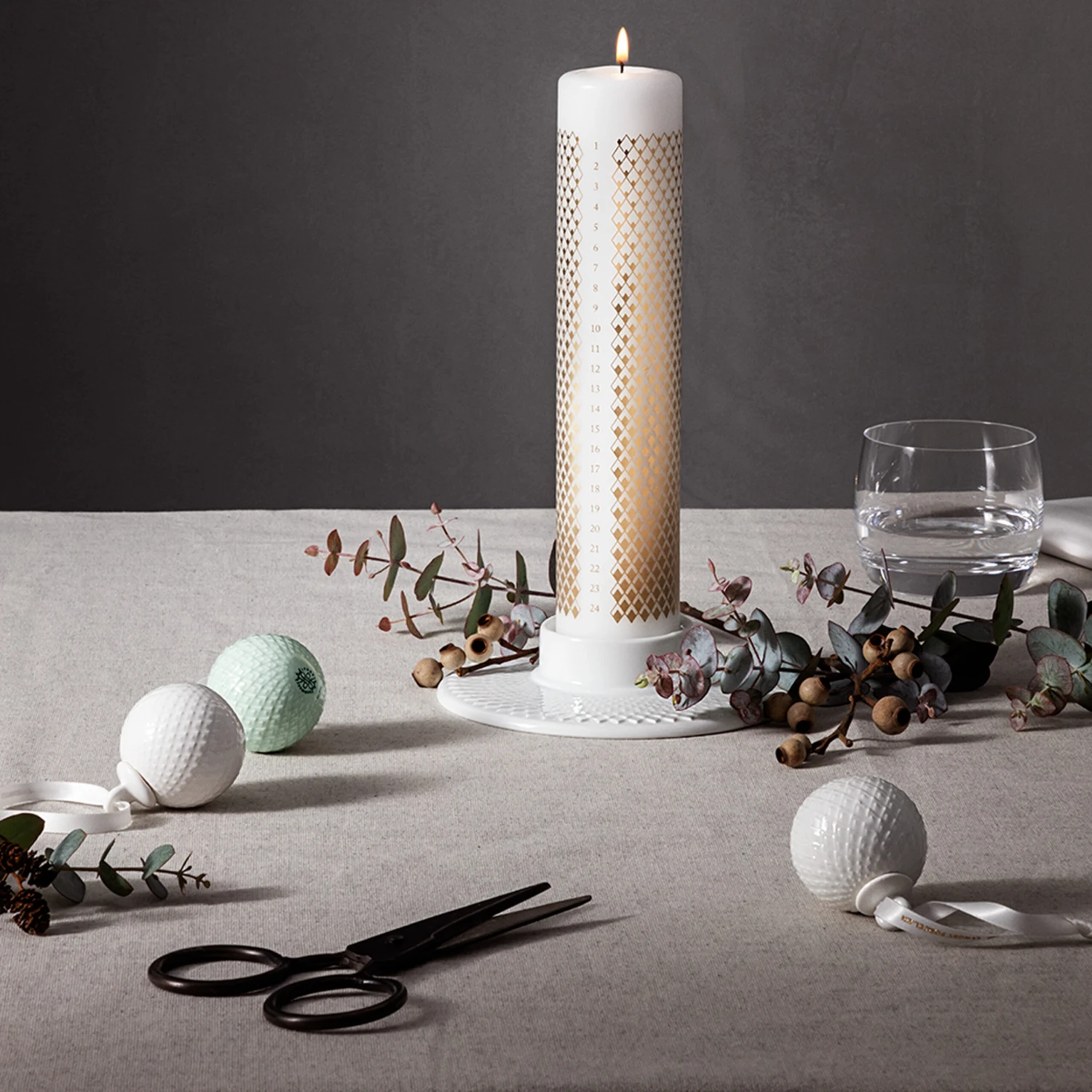 Lyngby Porcelæn Rhombe Adventskaars Ø5 Cm 3 Lyngby Porcelæn Rhombe Adventskaars Ø5 Cm - Afbeelding 3