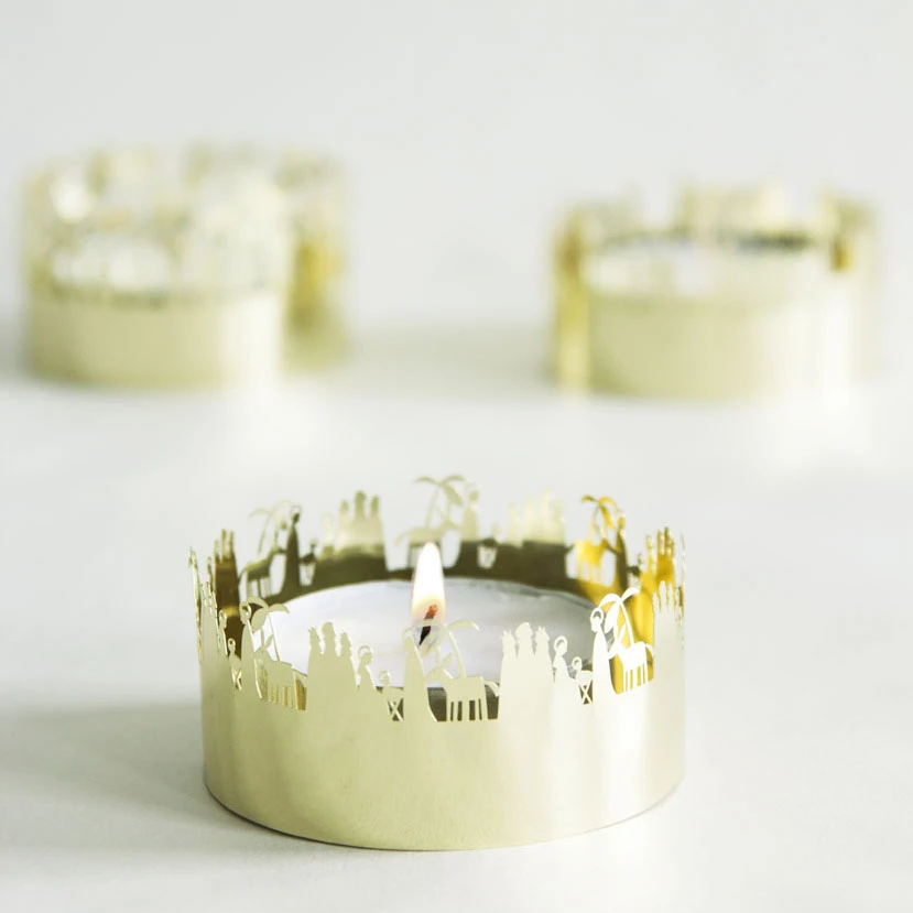 Geëtste Kandelaar Goud 2 Geëtste Kandelaar Goud - Afbeelding 2